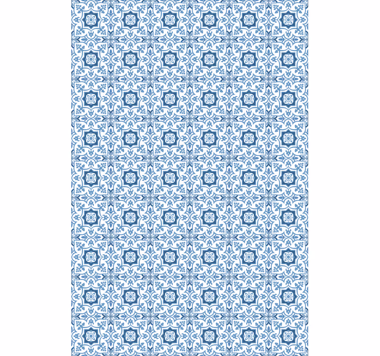 Complexe blauwe tegels raambekleding badkamer - TenStickers