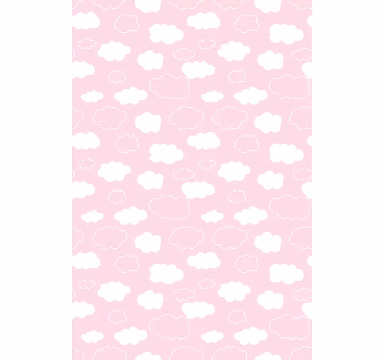 Wolken rolgordijnën Roze en witte effen kleur - TenStickers