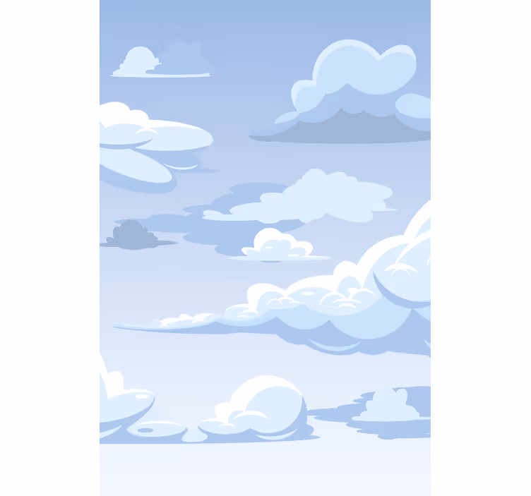 Blauw tekenmotief rolgordijn wolken - TenStickers