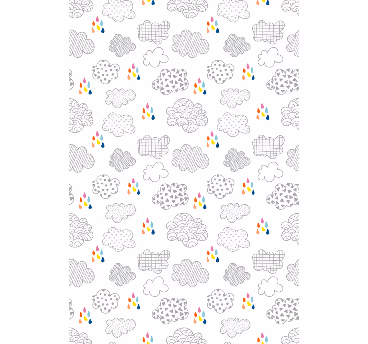 Grijs regenpatroon rolgordijn wolken - TenStickers