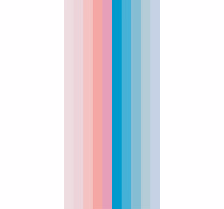 Gestreept roze en blauw rolgordijn monochroom - TenStickers