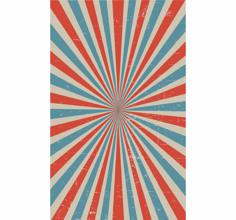 Rustieke rolgordijnen Blauw en rood retro voorwaspatroon - TenStickers