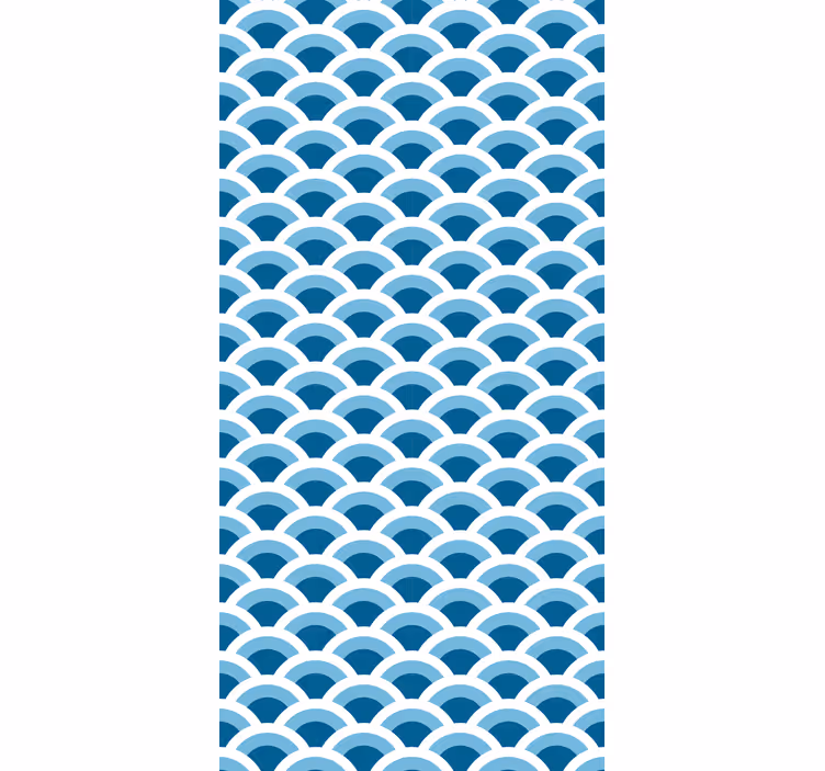 Blauw golvenpatroon rolgordijn anders - TenStickers