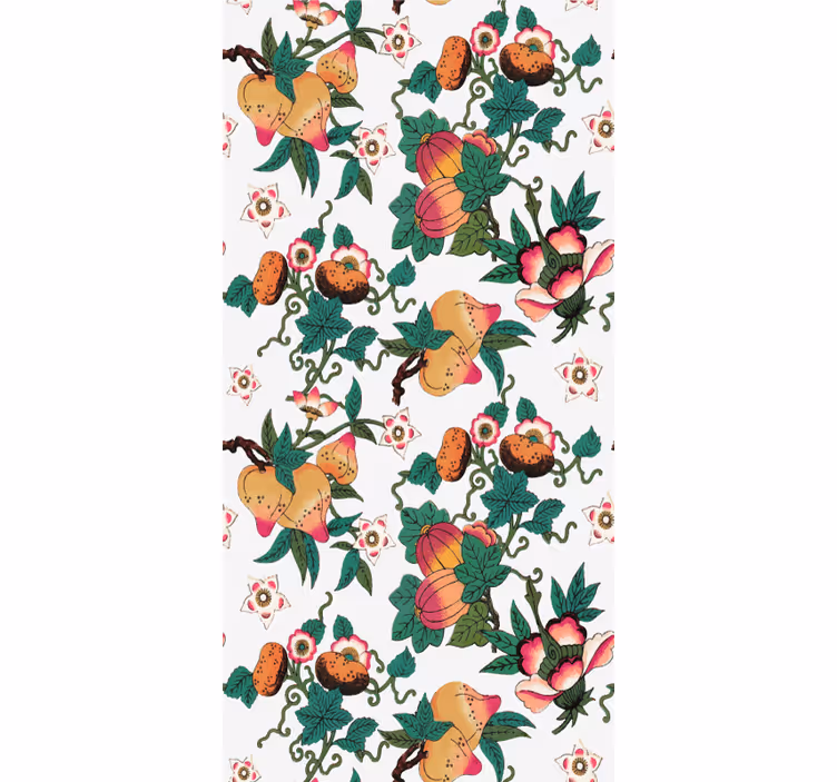 Rolgordijn bloemen en planten weelderig fruit en flora - TenStickers