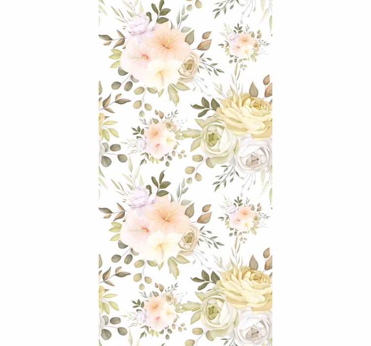 Rolgordijn bloemen Mooi bloemen naadloos patroon - TenStickers