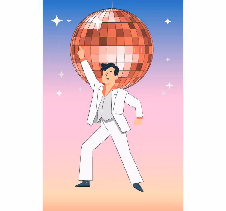 Discodanser pose raambekleding origineel - TenStickers