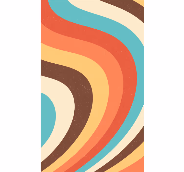 Gebogen retro golven rolgordijn meer vintage - TenStickers