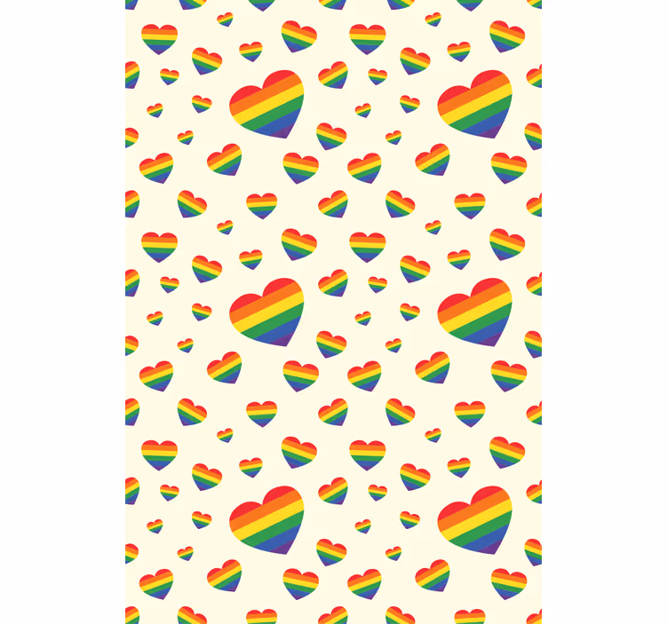 Lgtb hartenpatroon romantisch rolgordijn - TenStickers