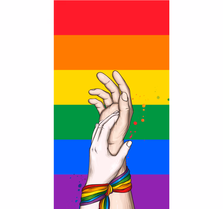 Handen met regenboog rolgordijn anders - TenStickers