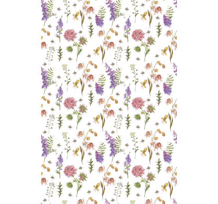 Bloementuin thema rolgordijn bloemen en planten - TenStickers