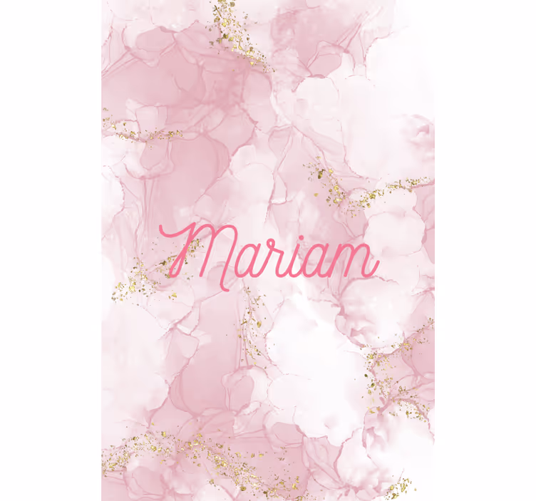 Roze marmer met naam elegant raambekleding - TenStickers
