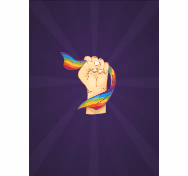 Vuist die regenboog vasthoudt raambekleding origineel - TenStickers
