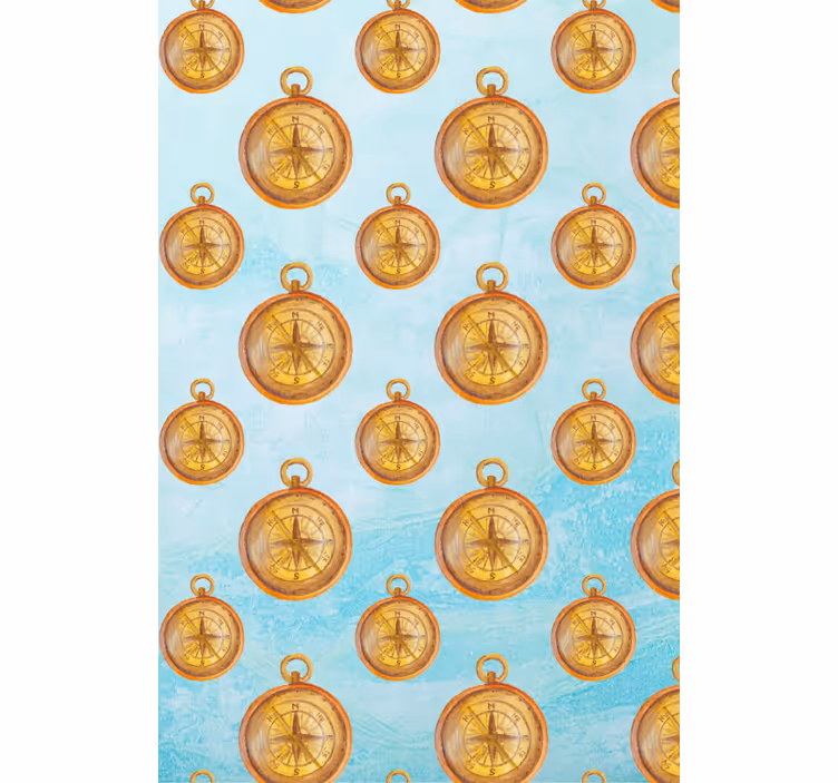 Vintage kompaspatroon raambekleding origineel - TenStickers