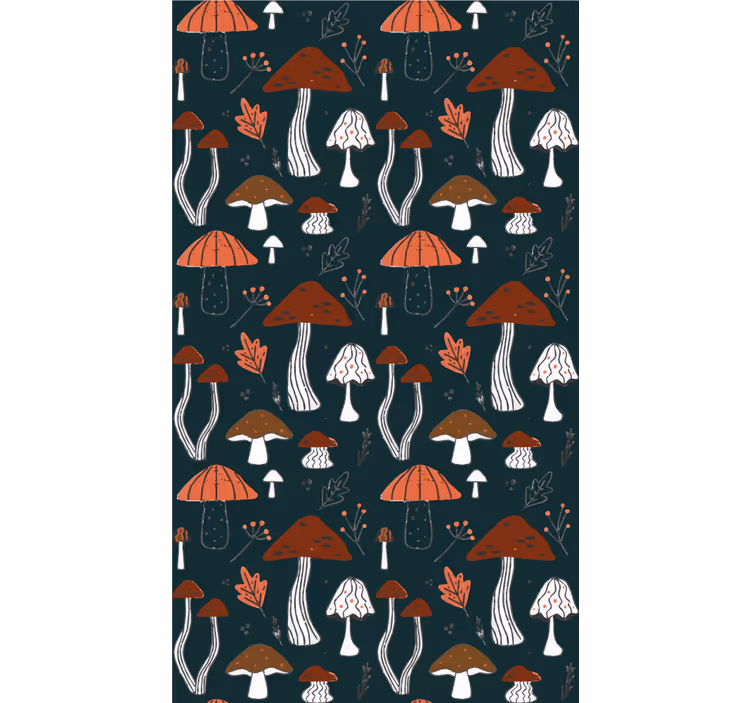 Paddenstoelmotief kunst rolgordijn bloemen en planten - TenStickers