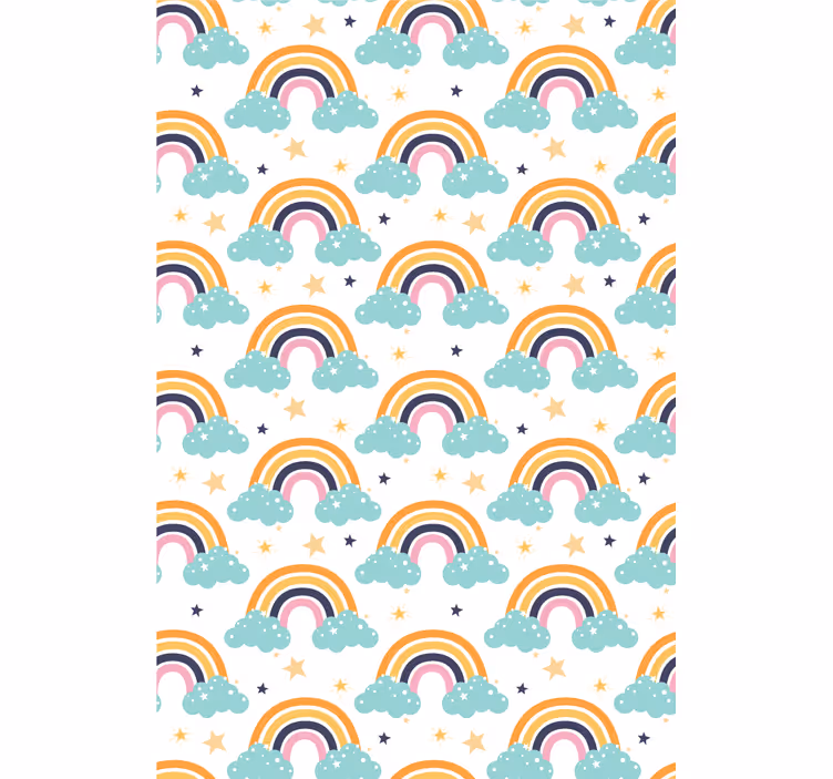 Regenbogen en wolken rolgordijn kinderkamer - TenStickers
