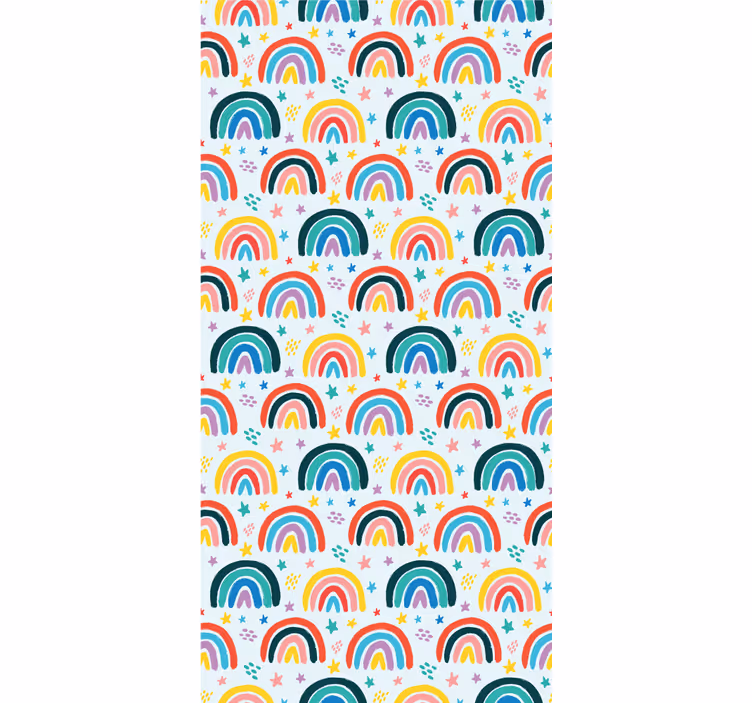 Blauwe regenboogpatronen rolgordijn kinderkamer - TenStickers