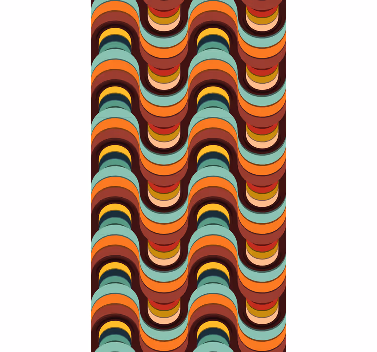 Retro golfpatroon rolgordijn meer vintage - TenStickers