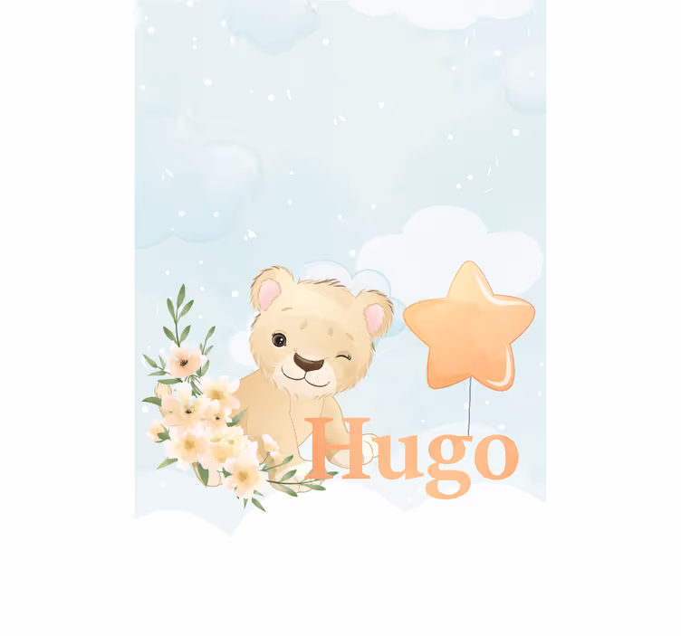 Aangepaste leeuwenwelp babykamer rolgordijn - TenStickers