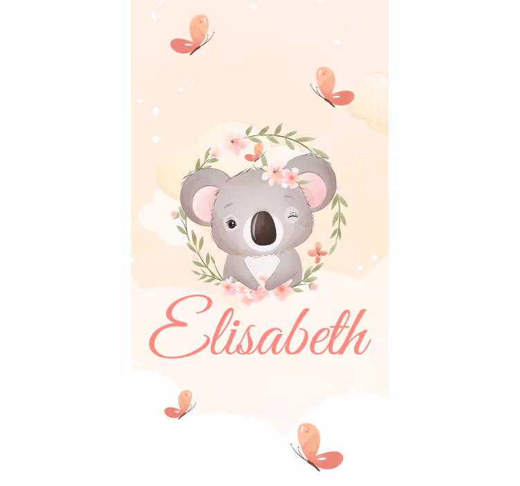 Rolgordijn kinderkamer baby koala met naam - TenStickers