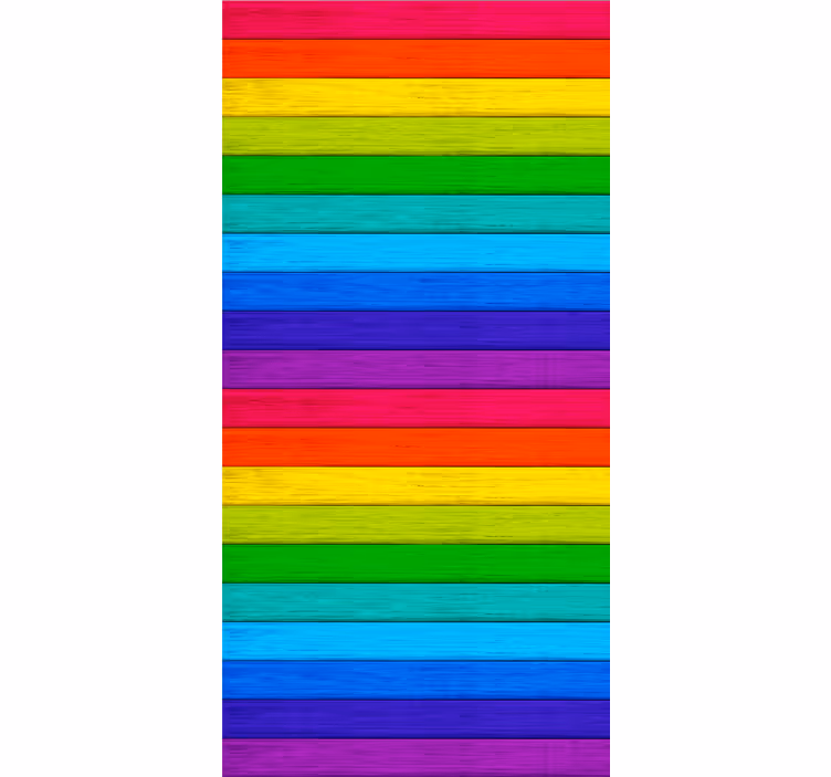 Regenboog houten planken rolgordijn textuur en patroon - TenStickers