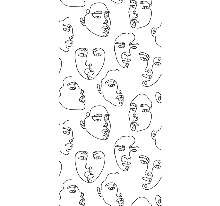 Contouren van gezichten raambekleding origineel - TenStickers