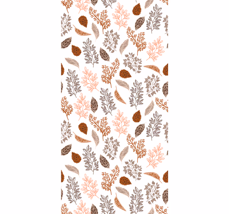 Herfstbruin patroon rolgordijn bloemen en planten - TenStickers