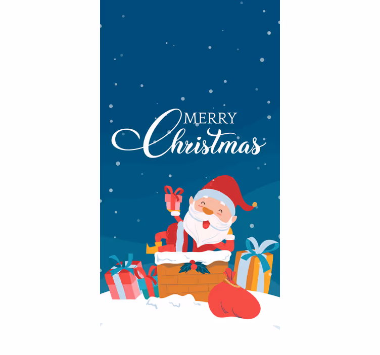 De kerstman omringd raambekleding origineel - TenStickers