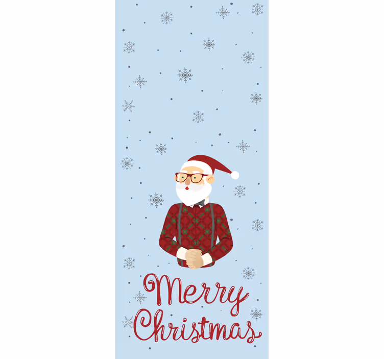 Vrolijke groet kerstman rolgordijn anders - TenStickers