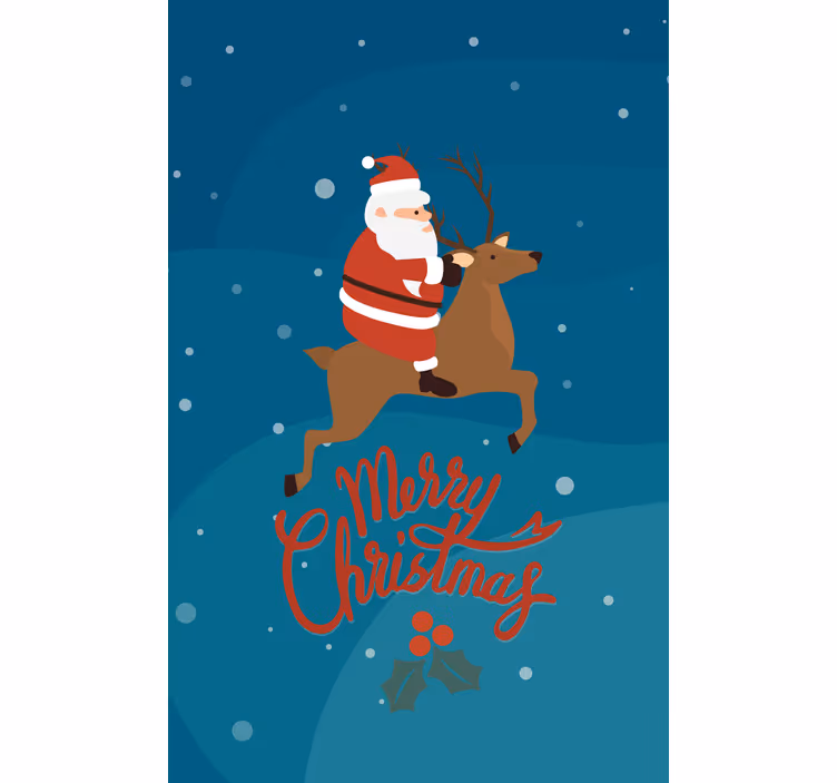 Kerstman rijdt op rendier raambekleding origineel - TenStickers