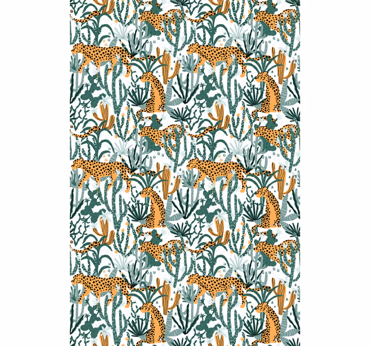 Safari flora fauna rolgordijn dieren - TenStickers