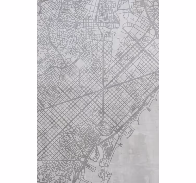 Stadskaart patroon rolgordijn wereldmap - TenStickers
