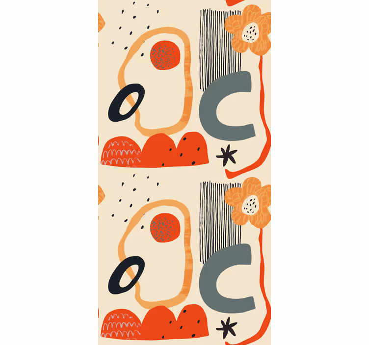 Abstracte bloemencompositie rolgordijn anders - TenStickers