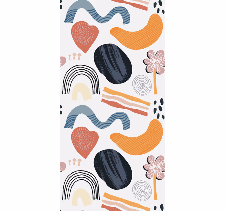Abstracte pastelvormen rolgordijn kunst - TenStickers