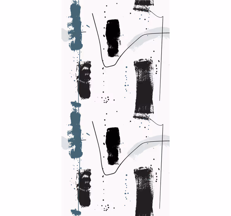 Abstract penseelstreken ontwerp moderne raambekleding - TenStickers
