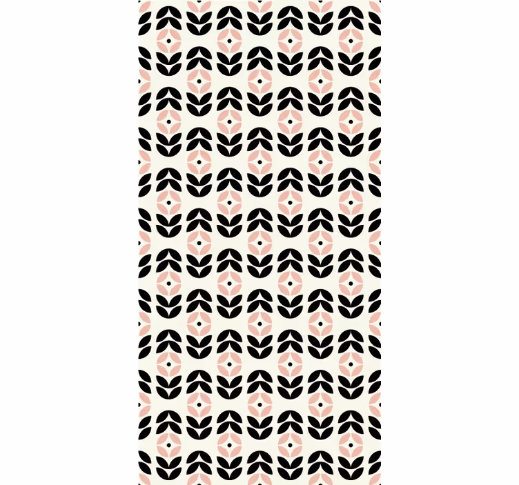 Geometrische herhaling beige rolgordijn bloemen - TenStickers