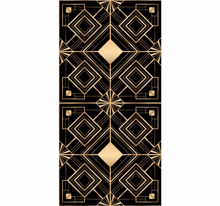 Geometrisch goudpatroon moderne raambekleding - TenStickers