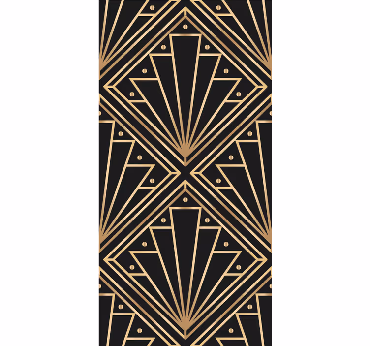 Originele rolgordijn eetkamer "art deco" gouden vormen - TenStickers