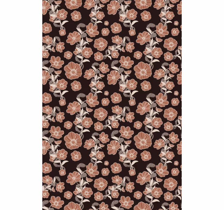 Vintage donker patroon rolgordijn bloemen - TenStickers