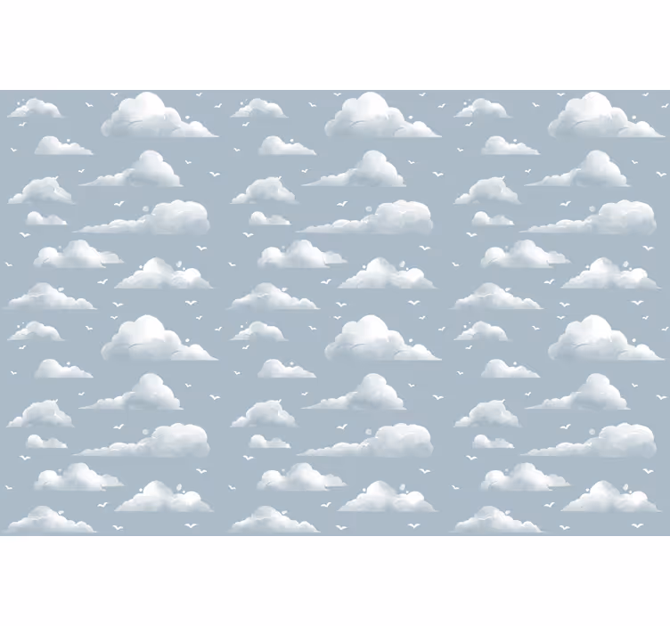 Pluizig grijs patroon rolgordijn wolken - TenStickers