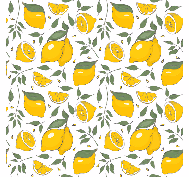 Citroenen en schijfjes rolgordijn fruit en groente - TenStickers