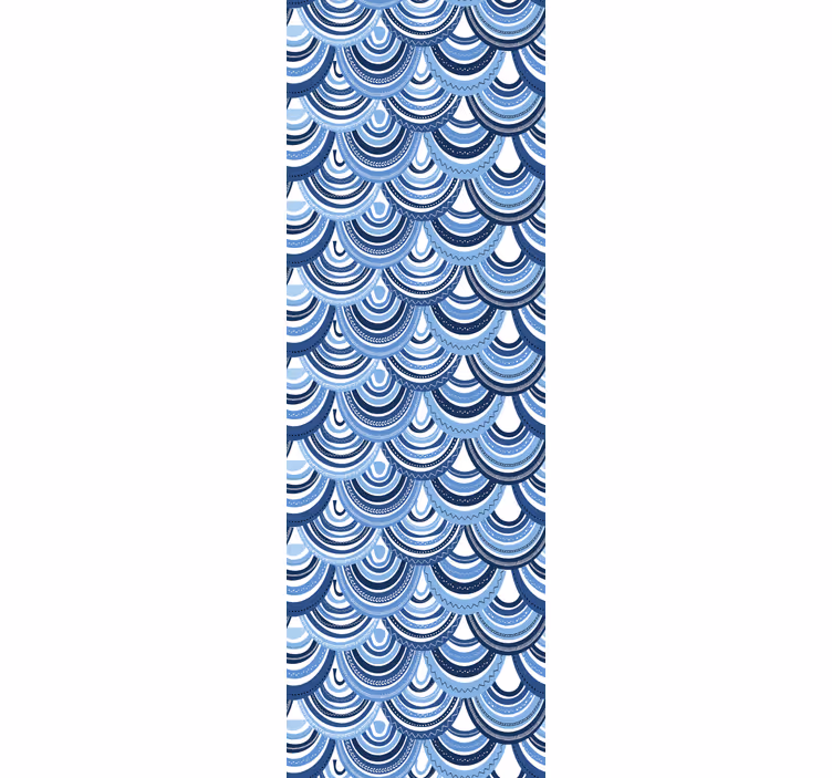 Blauwe golfpatronen rolgordijn textuur en patroon - TenStickers