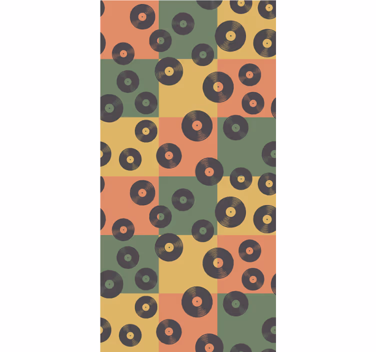 Retro vinylplaten rolgordijn meer vintage - TenStickers