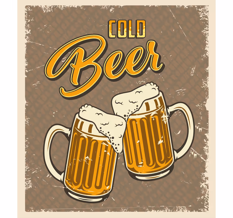 Koude bierpullen raambekleding sport - TenStickers