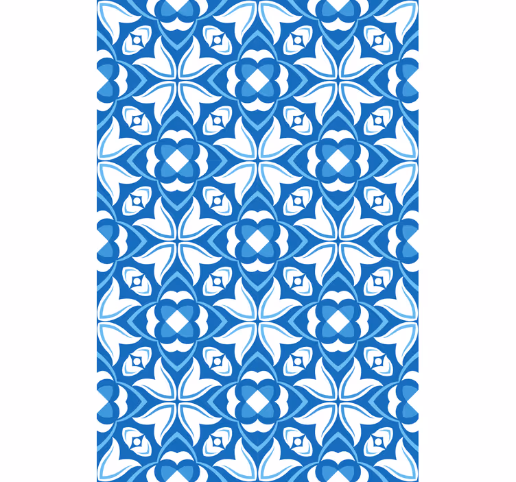 Ingewikkeld blauw motief rolgordijn textuur en patroon - TenStickers