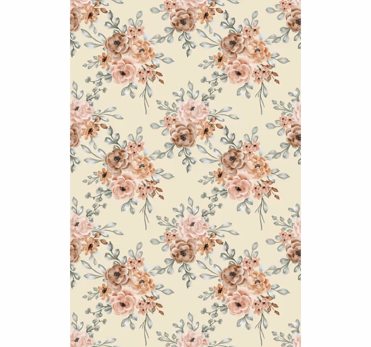 Zachte bloesemcompositie rolgordijn bloemen en planten - TenStickers