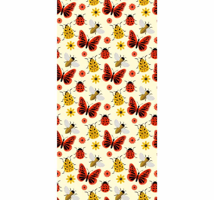 Kleurrijke bijen raambekleding vlinders - TenStickers