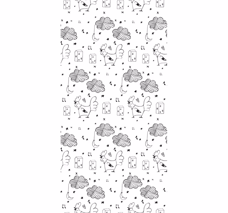 Kippenpatroon rolgordijn anders - TenStickers
