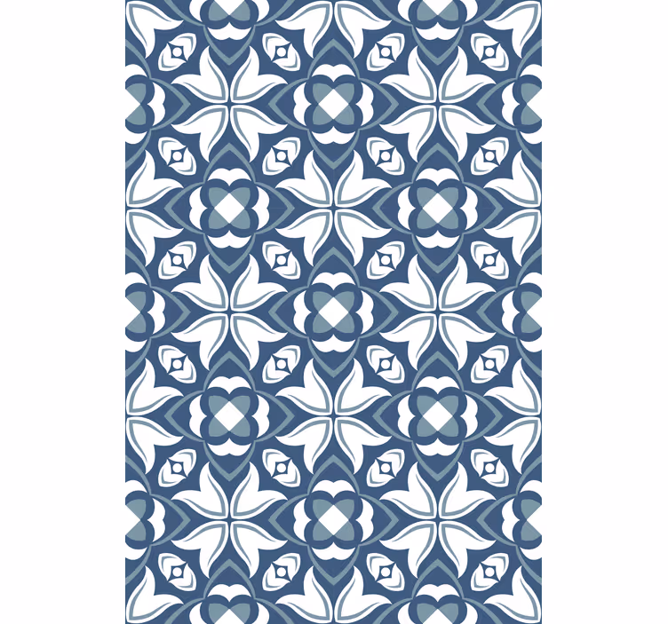 Blauwe stijlvolle geometrische vormen moderne raambekleding - TenStickers
