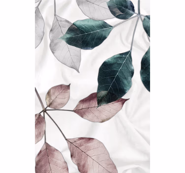Botanisch thema met bladeren rolgordijn woonkamer - TenStickers