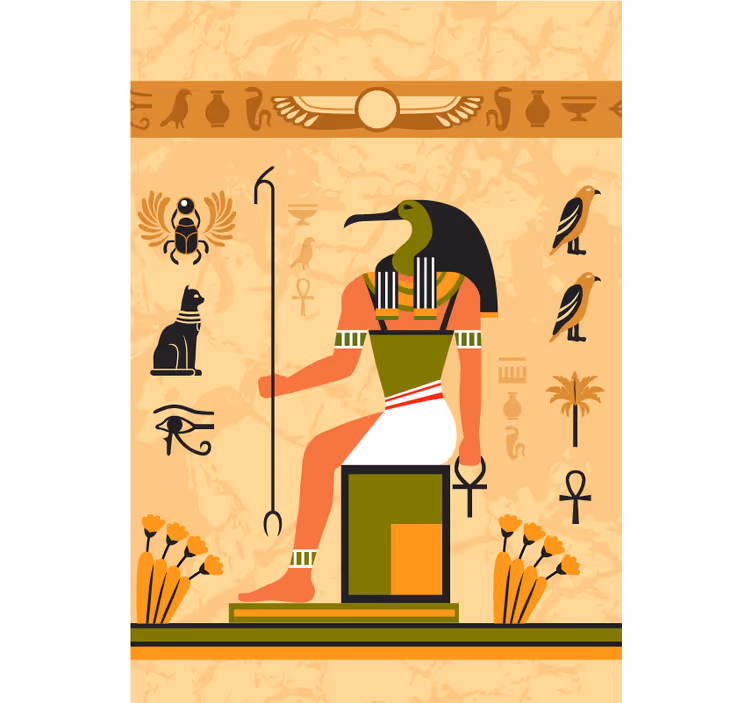 Oude egyptische godheid raambekleding origineel - TenStickers